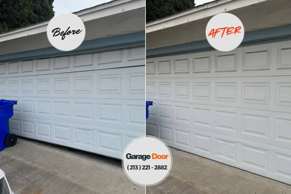 Before and after: garage door installation Key Vista, FL